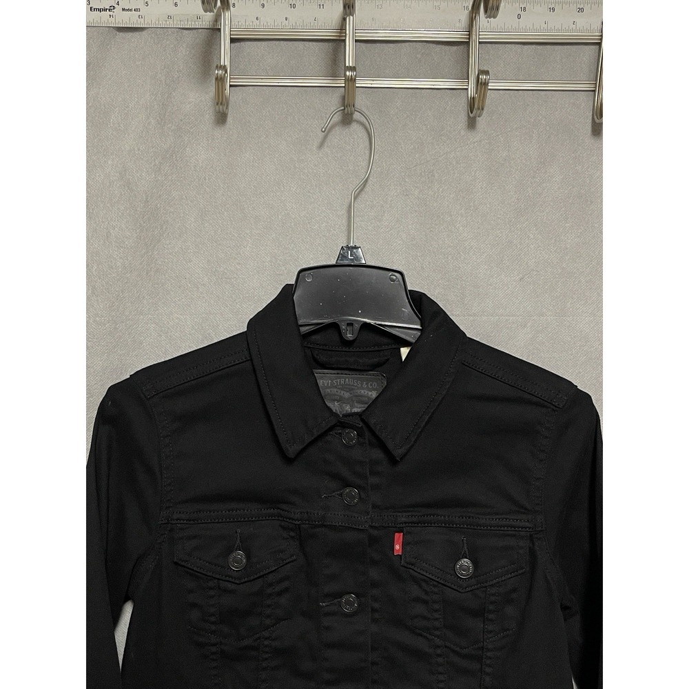 NWOT Levi's Jean Jacket Women S Black Denim Trucker Western Rodeo Casual Preppy